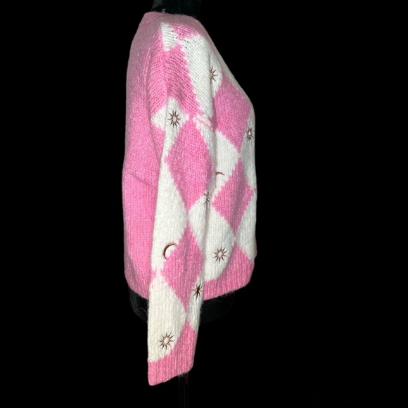 Forever 21 - Celestial Stars/Sun/Moon Cardigan Sweater - Size M/L - Picture 2 of 5